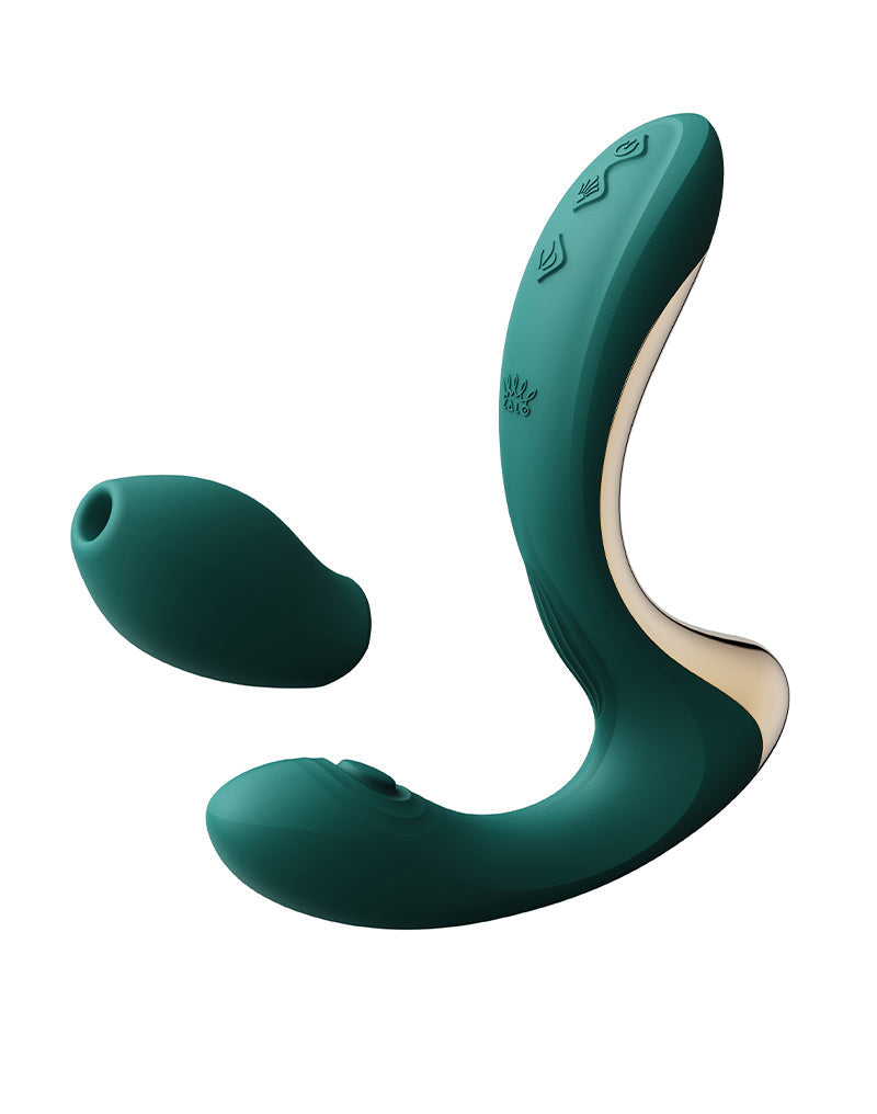 Zalo - Talis - G-Spot Pulsewave Vibrator met Zuigfunctie en Verwarmfunctie - Smaragd Groen-laced-up.nl