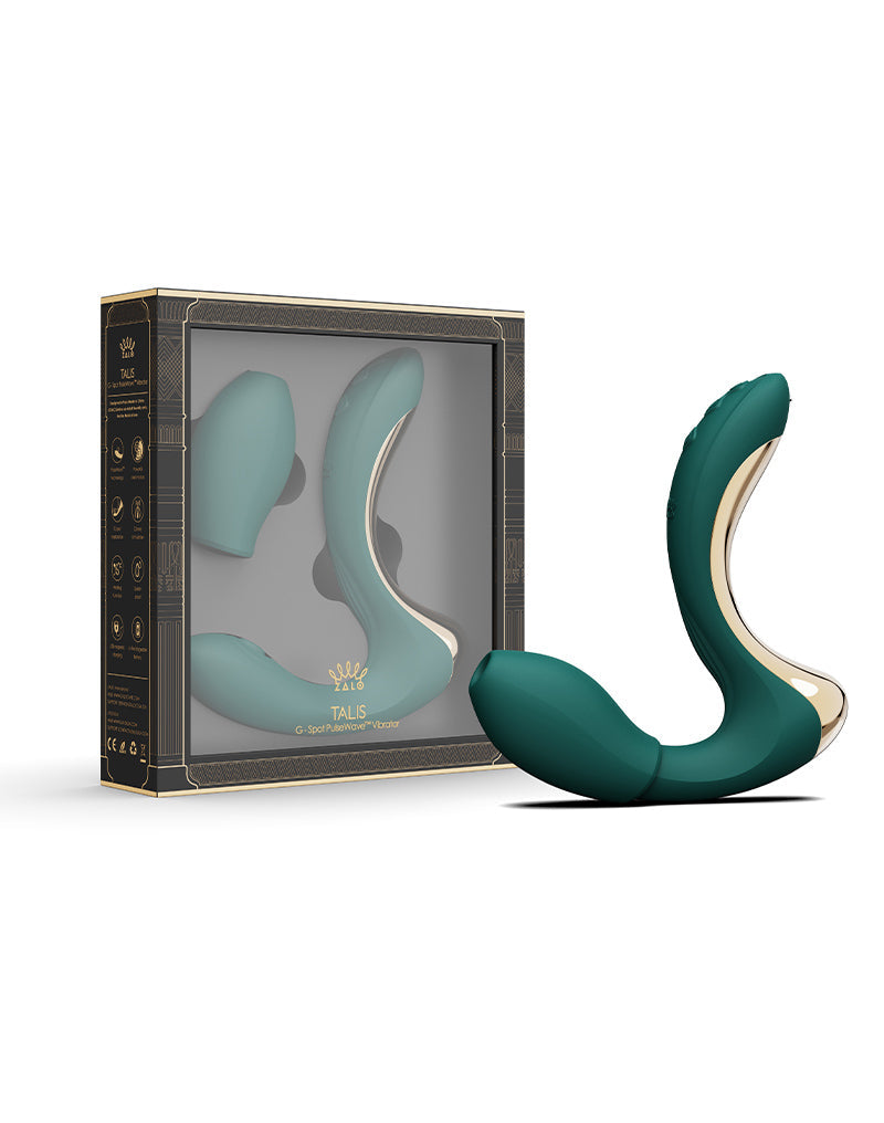 Zalo - Talis - G-Spot Pulsewave Vibrator met Zuigfunctie en Verwarmfunctie - Smaragd Groen-laced-up.nl