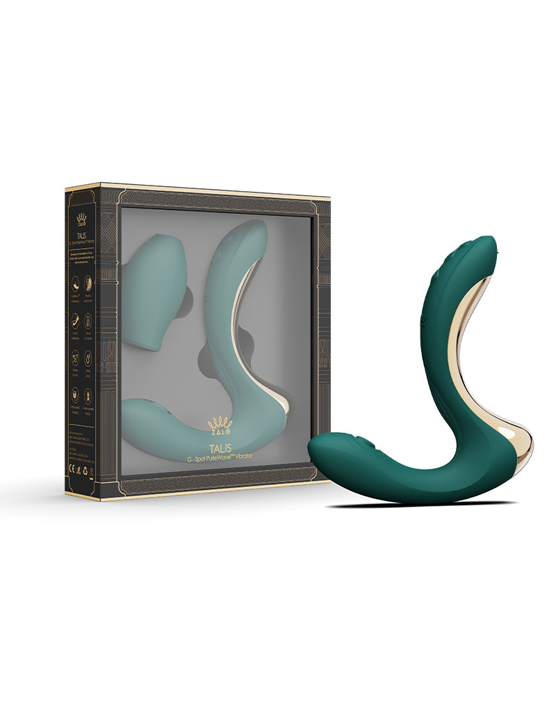 Zalo - Talis - G-Spot Pulsewave Vibrator met Zuigfunctie en Verwarmfunctie - Smaragd Groen-laced-up.nl