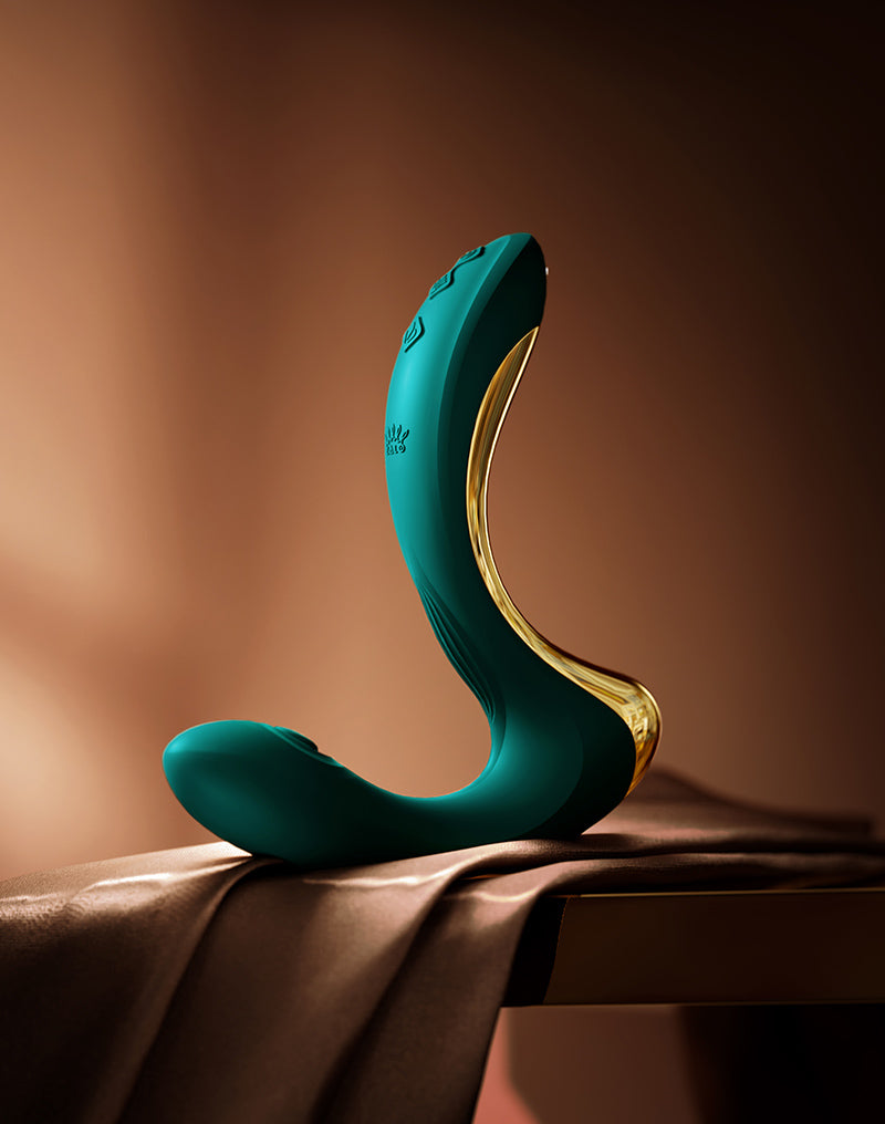 Zalo - Talis - G-Spot Pulsewave Vibrator met Zuigfunctie en Verwarmfunctie - Smaragd Groen-laced-up.nl