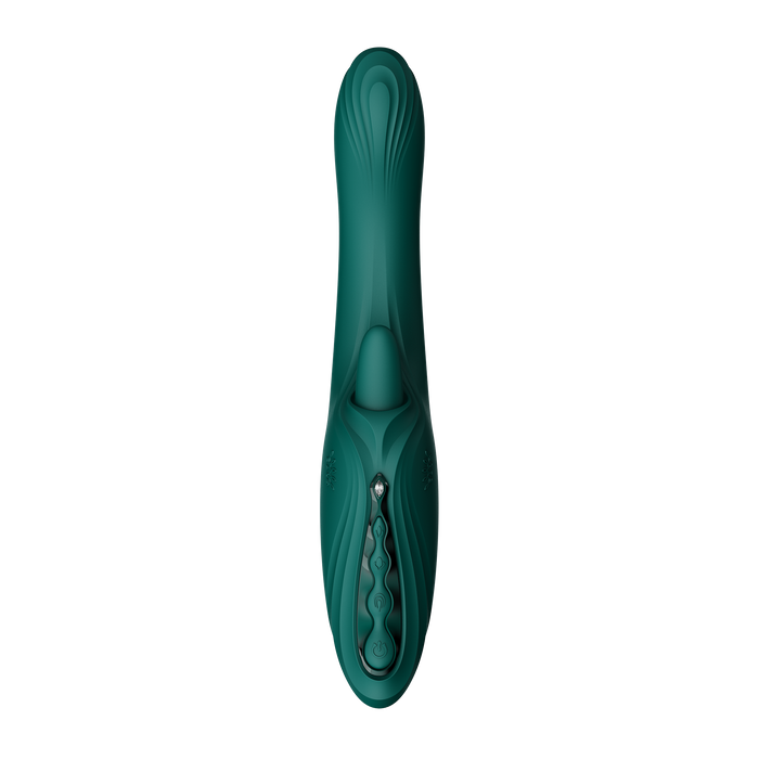 Zalo - Ares - Likkende G-Spot Rabbit Vibrator - Verwarmend - App Control - Smaragd Groen-Erotiekvoordeel.nl