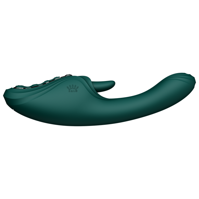 Zalo - Ares - Likkende G-Spot Rabbit Vibrator - Verwarmend - App Control - Smaragd Groen-Erotiekvoordeel.nl