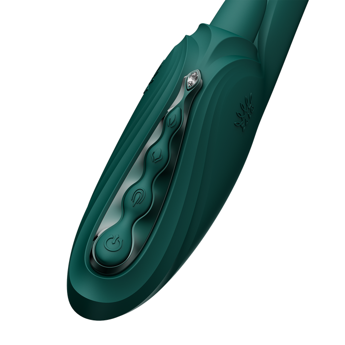 ZALO - Ares - Likkende G-Spot Rabbit Vibrator - Verwarmend - App Control - Smaragd Groen-Erotiekvoordeel.nl