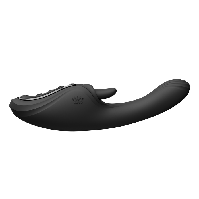 Zalo - Ares - Likkende G-Spot Rabbit Vibrator - Verwarmend - App Control - Obsidian Zwart-Erotiekvoordeel.nl