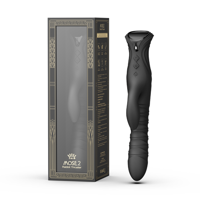 ZALO - Mose 2 - Stotende Rabbit Vibrator – Zwart-Erotiekvoordeel.nl