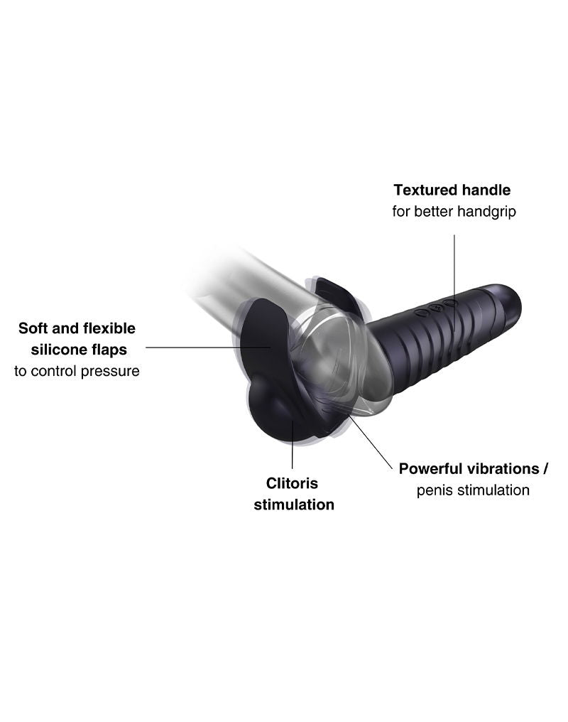 ManWan - Man.Wand EVO - Oplaadbare Masturbator èn Wand Vibrator - Black Plum-laced-up.nl