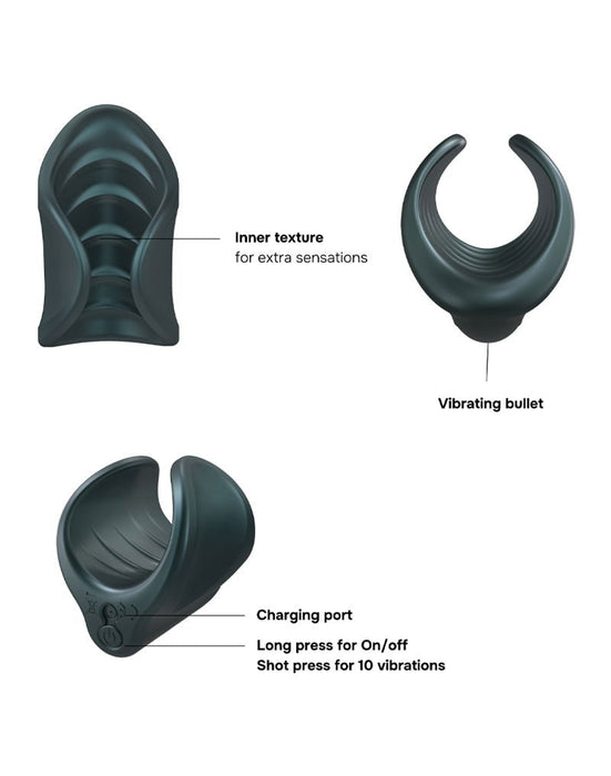 ManWan - Starter - Oplaadbare Masturbator - Dennengrijs-laced-up.nl