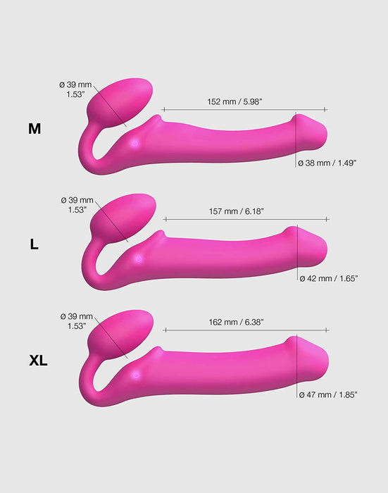 Strap-On-Me - Vibrerende Strapless Strapon - 3 Motoren - Fuchsia Roze-Erotiekvoordeel.nl