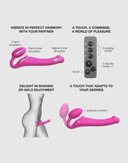 Strap-On-Me - Vibrerende Strapless Strapon - 3 Motoren - Fuchsia Roze-Erotiekvoordeel.nl