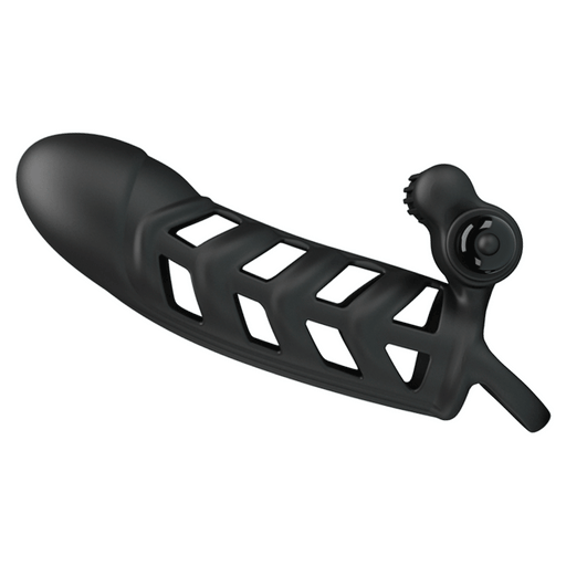 Pretty Love - Penis Sleeve Met Clitoris Stimulator Nr. 2 - Zwart-Laced-up.nl