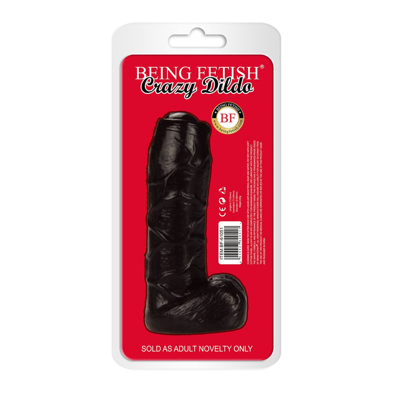 Being Fetish - TPR Dildo met Onbesneden Eikel - 15 cm - Zwart-laced-up.nl