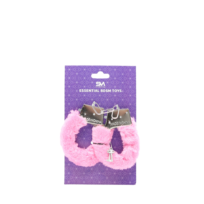 Smart Moves - Metalen Handboeien met Fake Fur - Roze-Erotiekvoordeel.nl