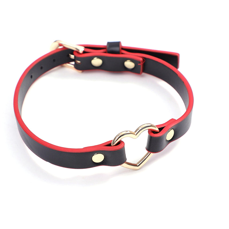Smart Moves - Love Collar met Hartje - Zwart/Rood