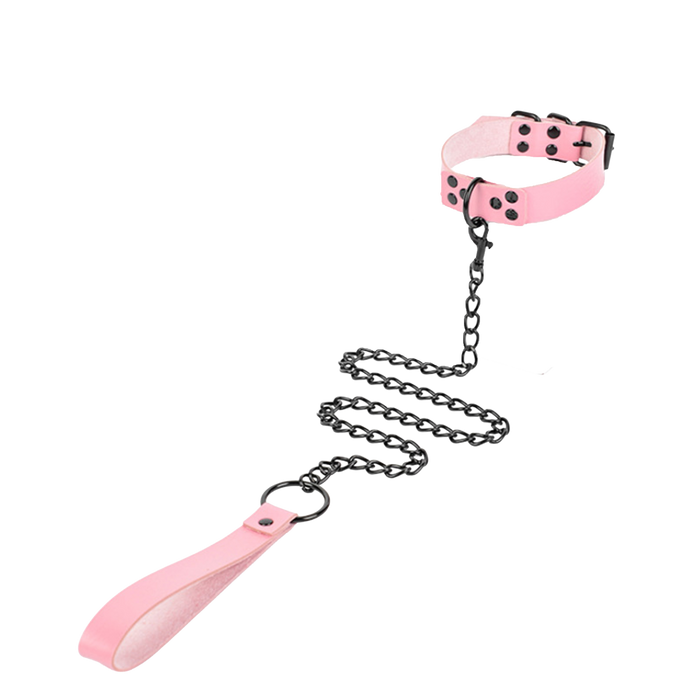 Smart Moves - Eenvoudige Collar met Leiband - Roze-Erotiekvoordeel.nl