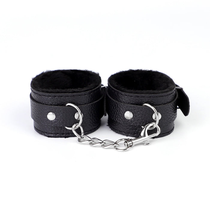 Fixxx - BDSM Bondageset - Gevoerd met Bont - Zwart-Erotiekvoordeel.nl