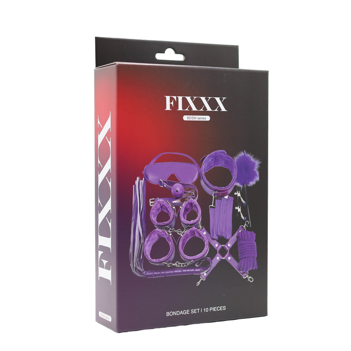 Fixxx - BDSM Bondageset - Gevoerd met Bont - Paars-Erotiekvoordeel.nl