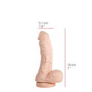515 line - Dildo - 19.5 x 4.5 cm - Met Zuignap - Lichte Huidskleur-Laced-up.nl