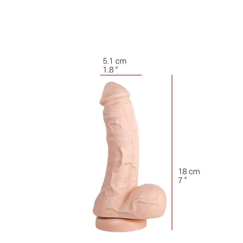 515 line - Dildo - 19.5 x 4.5 cm - Met Zuignap - Lichte Huidskleur-Laced-up.nl