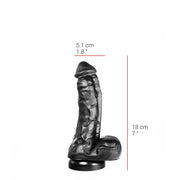 515 line - Dildo - 19.5 x 4.5 cm - Met Zuignap - Zwart-Laced-up.nl