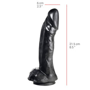 515 line - Dildo - 27 x 6 cm - Met Zuignap - Zwart-Laced-up.nl