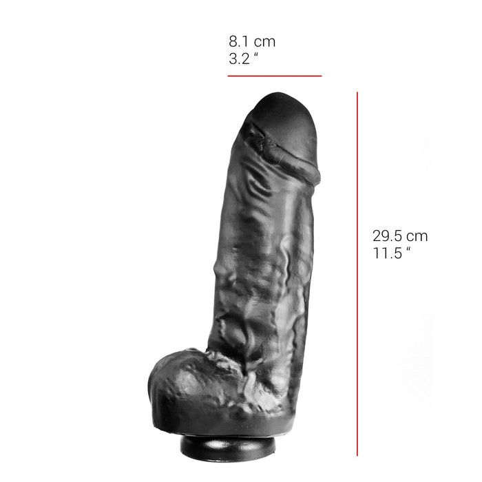 515 line - Dildo 29.5 x 8.1 cm Met Zuignap - Zwart-Laced-up.nl