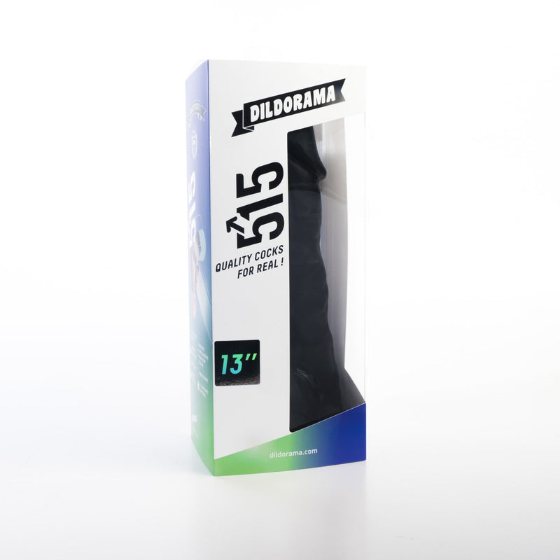 515 line - Dildo - 34.5 x 7 cm - Met Zuignap - Zwart-Laced-up.nl