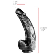 515 line - Dildo - 34.5 x 7 cm - Met Zuignap - Zwart-Laced-up.nl
