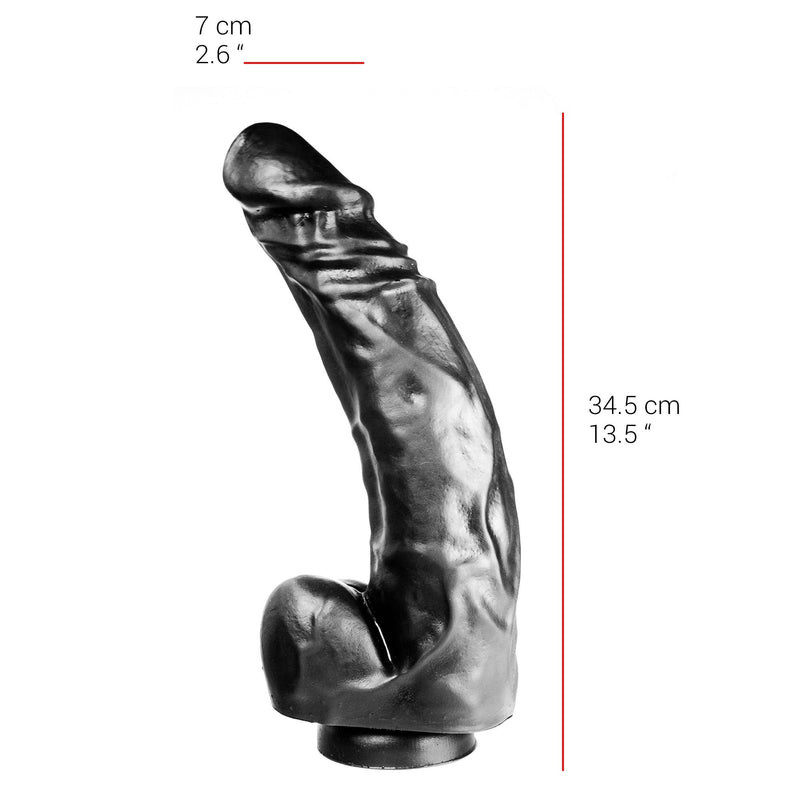 515 line - Dildo - 34.5 x 7 cm - Met Zuignap - Zwart-Laced-up.nl
