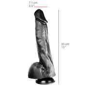 515 line - Dildo - 35 x 7.1 cm Met Zuignap – Zwart-Laced-up.nl