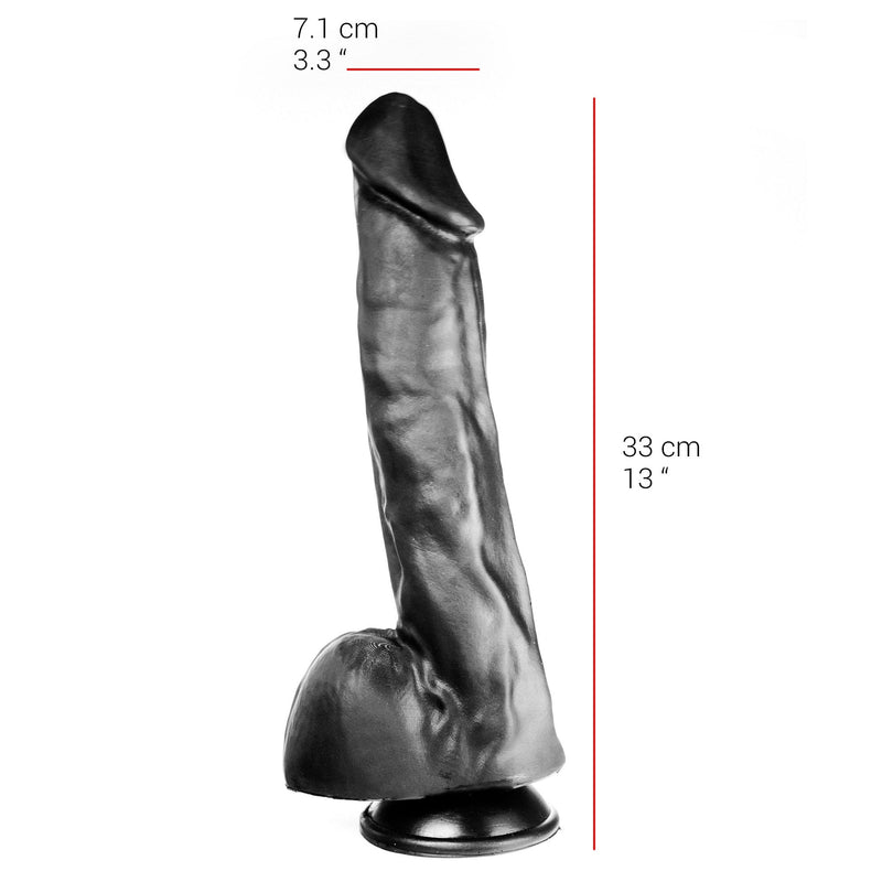 515 line - Dildo - 35 x 7.1 cm Met Zuignap – Zwart-Laced-up.nl