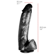 515 line - Dildo - 36 x 8.2 cm - Met Zuignap - Zwart-Laced-up.nl