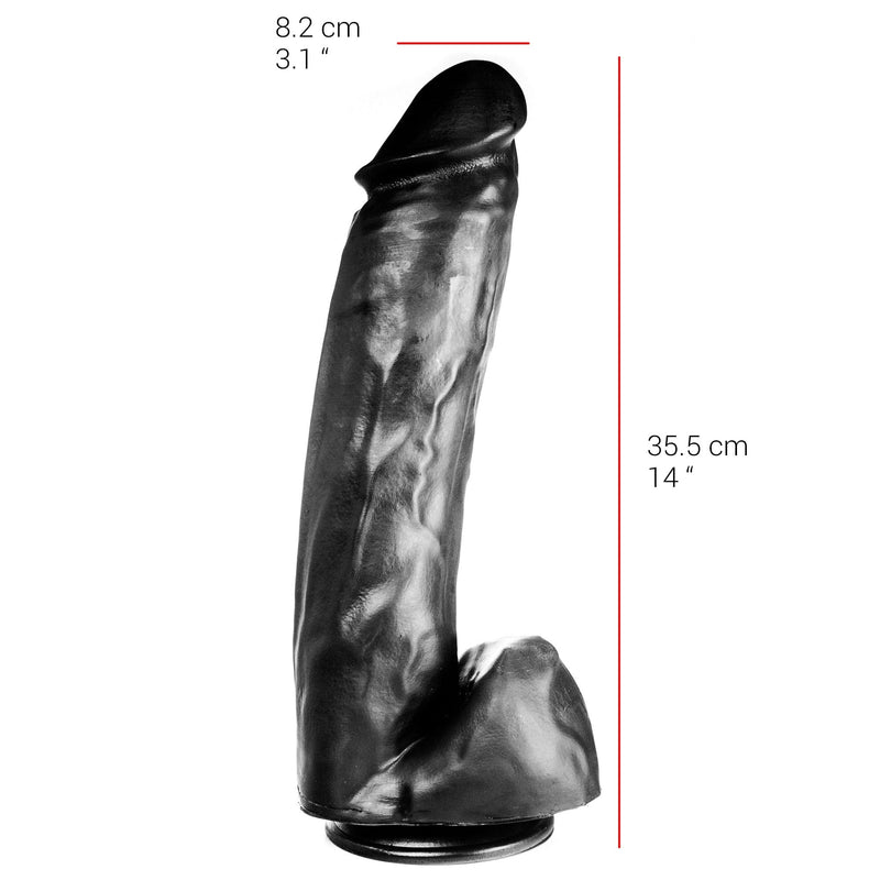 515 line - Dildo - 36 x 8.2 cm - Met Zuignap - Zwart-Laced-up.nl