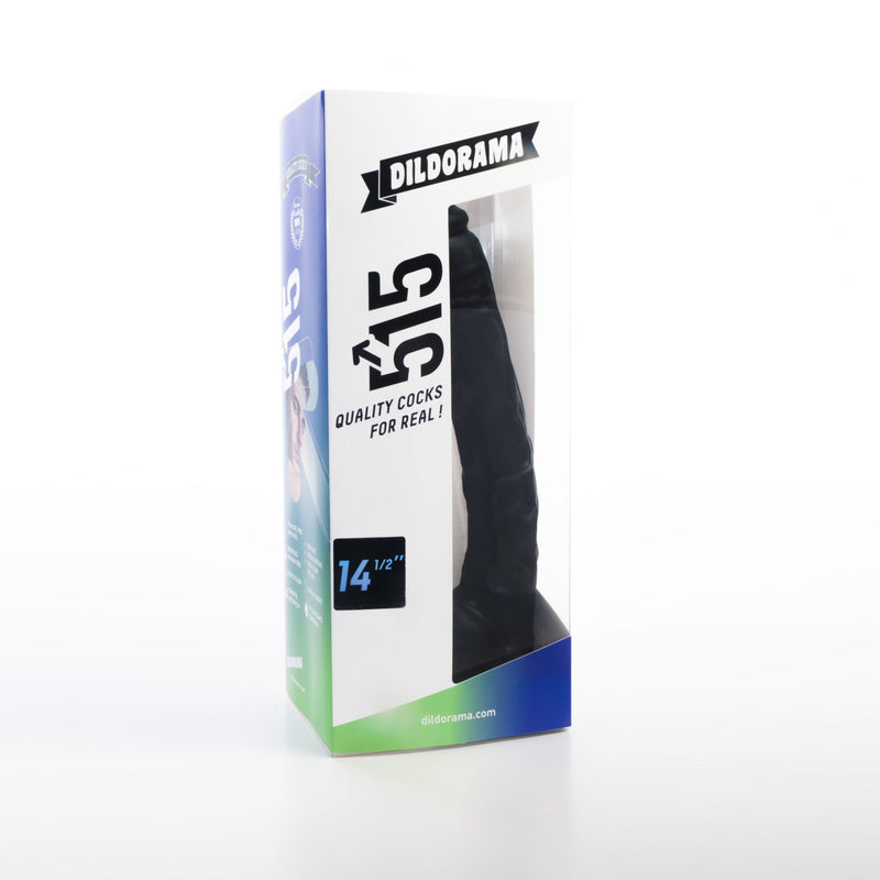515 line - Dildo - 37 x 4.4 cm Met Zuignap - Zwart-Laced-up.nl