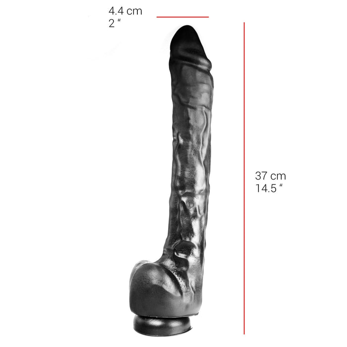 515 line - Dildo - 37 x 4.4 cm Met Zuignap - Zwart-Laced-up.nl