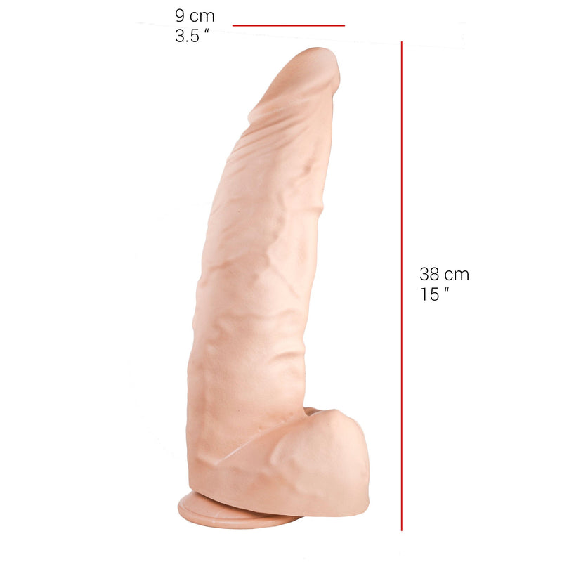 515 line - Dildo - 38 x 9 cm - Met Zuignap - Lichte Huidskleur-Laced-up.nl