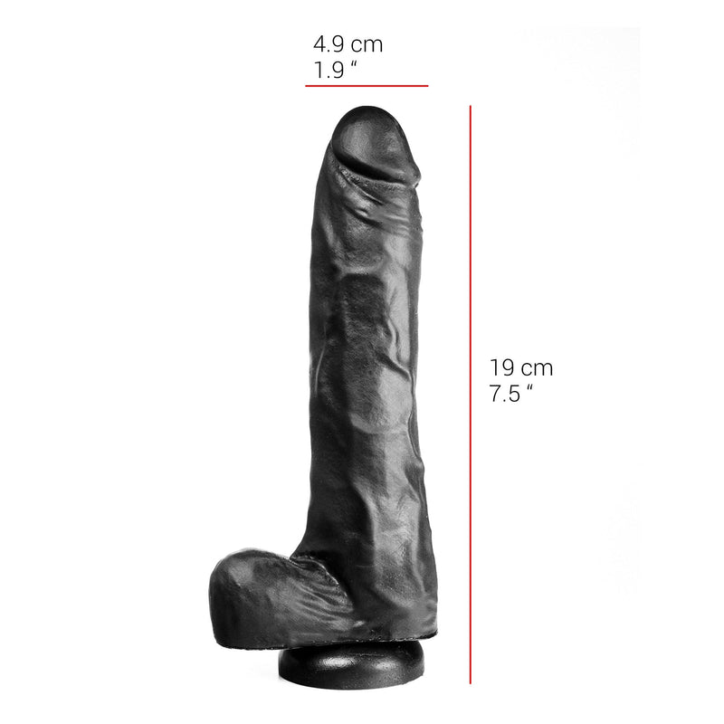 515 line - Dildo - Met Zuignap - 25.5 x 4.9 cm - Zwart-Laced-up.nl