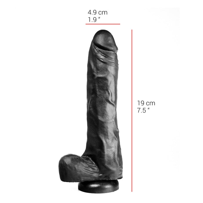 515 line - Dildo - Met Zuignap - 25.5 x 4.9 cm - Zwart-Laced-up.nl