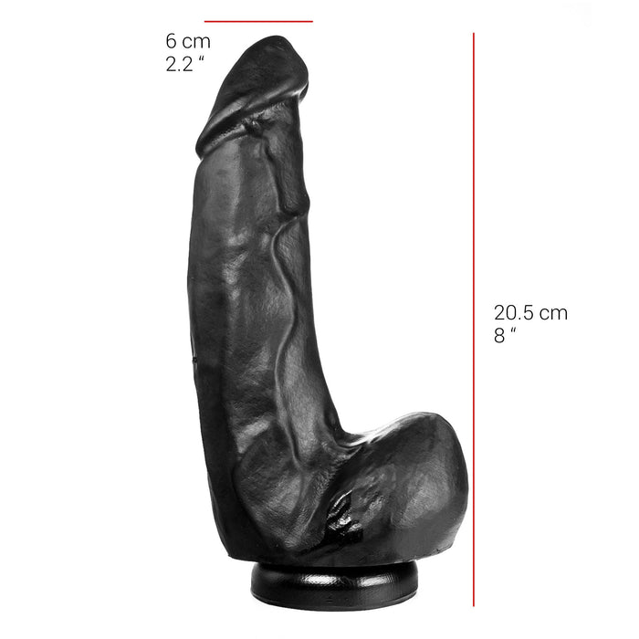 515 line - Dildo - Met Zuignap - 26,5 x 6 cm - Zwart-Laced-up.nl