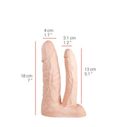 515 line - Dubbele Dildo - 18 & 13 cm - Lichte Huidskleur-Laced-up.nl