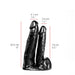 515 line - Dubbele Dildo - 20.5 en 14 cm - Zwart-Laced-up.nl