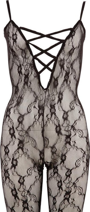 Mandy Mystery Erotic Catsuit with Deep Decolleté - Size S/M - Black