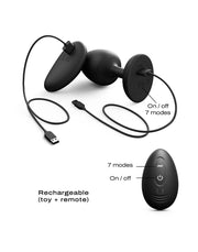 Dorcel - Vibrerende Geisha Infinite Buttplug met Bewegende Metalen Kogel - Zwart - Met Afstandsbediening-laced-up.nl