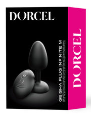 Dorcel - Vibrerende Geisha Infinite Buttplug met Bewegende Metalen Kogel - Zwart - Met Afstandsbediening-laced-up.nl