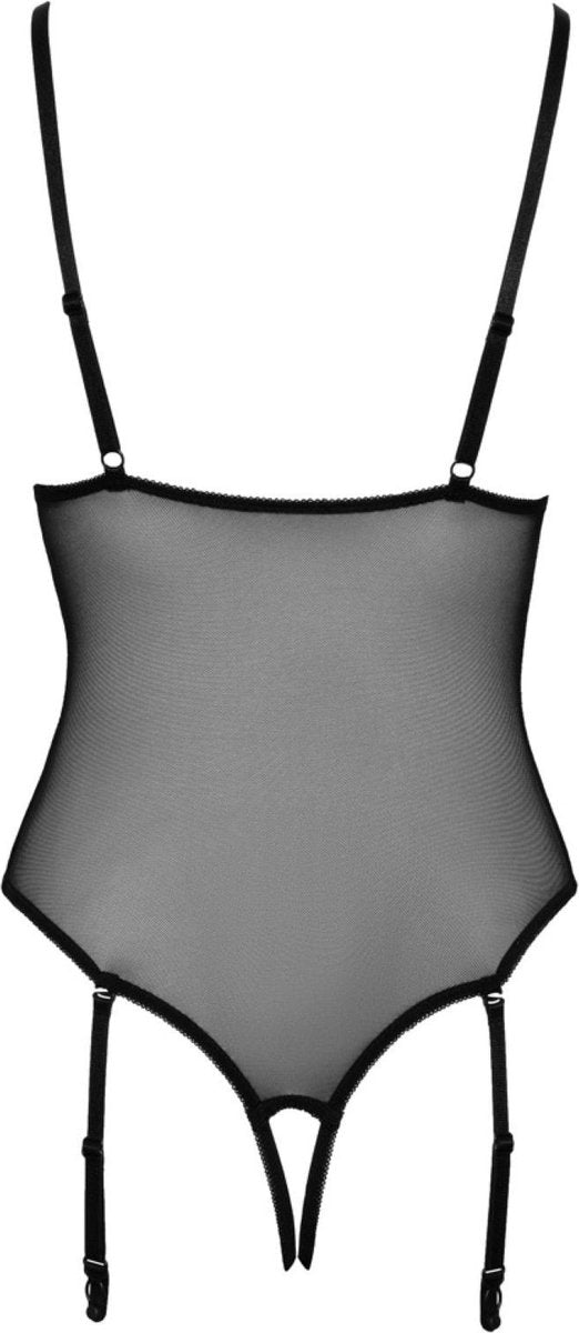 Cottelli Collection – Kruisloze Body – Zwart – L-laced-up.nl