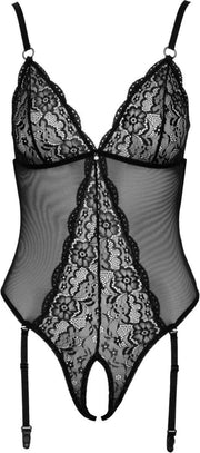 Cottelli Collection – Kruisloze Body – Zwart – L-laced-up.nl