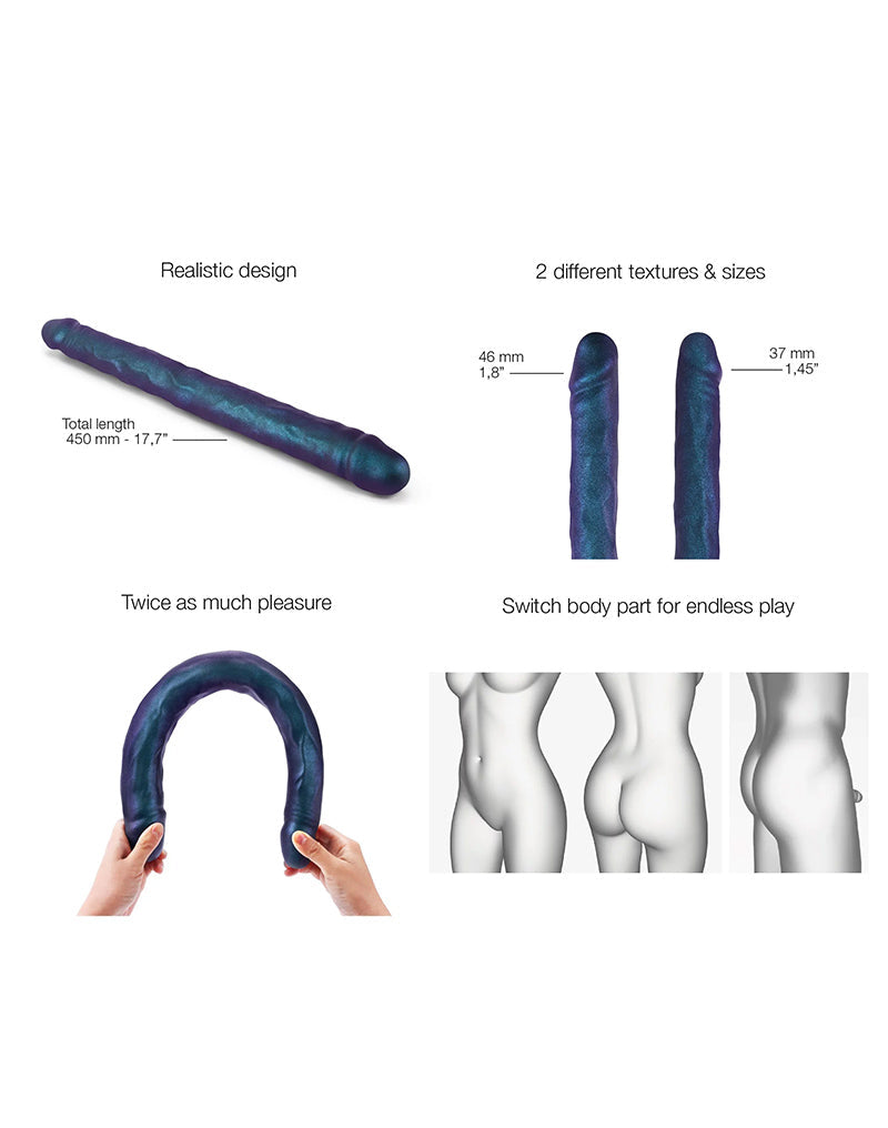 Strap-On-Me - Realistische Dubbele Dildo - Paars Metallic-laced-up.nl