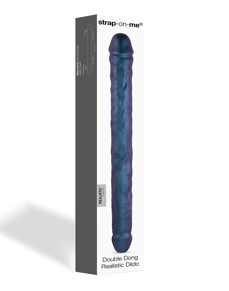Strap-On-Me - Realistische Dubbele Dildo - Paars Metallic-laced-up.nl