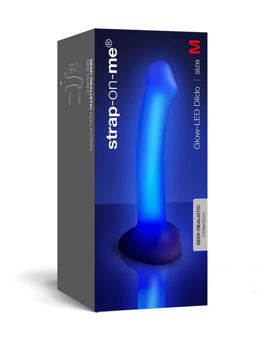 Strap-On-Me – Glow-LED Dildo – Lila – Größe M