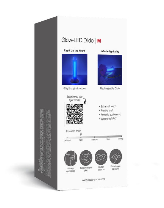 Strap-On-Me – Glow-LED Dildo – Lila – Größe M