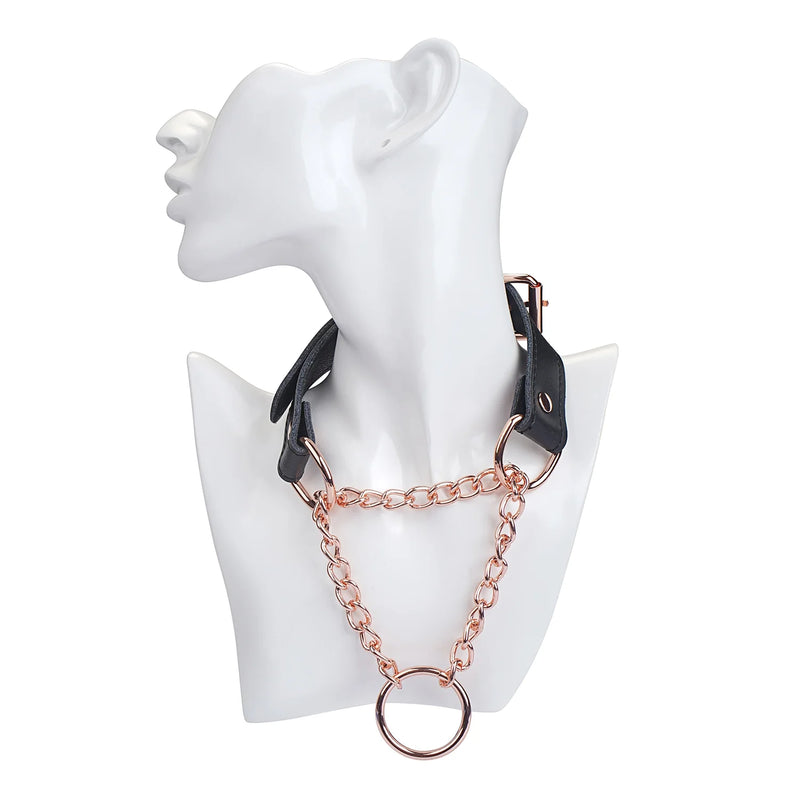 Liebe Seele - Martingale Collar - Zwart/Rosé Goud-Erotiekvoordeel.nl